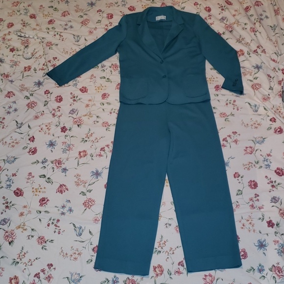 🌟HOST PICK🌟Cricket Lane | Vintage Teal Pantsuit - Picture 3 of 5